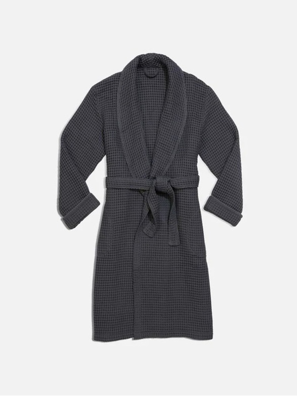 Brooklinen Waffle Knit Robe with Belt XS/S Graphite